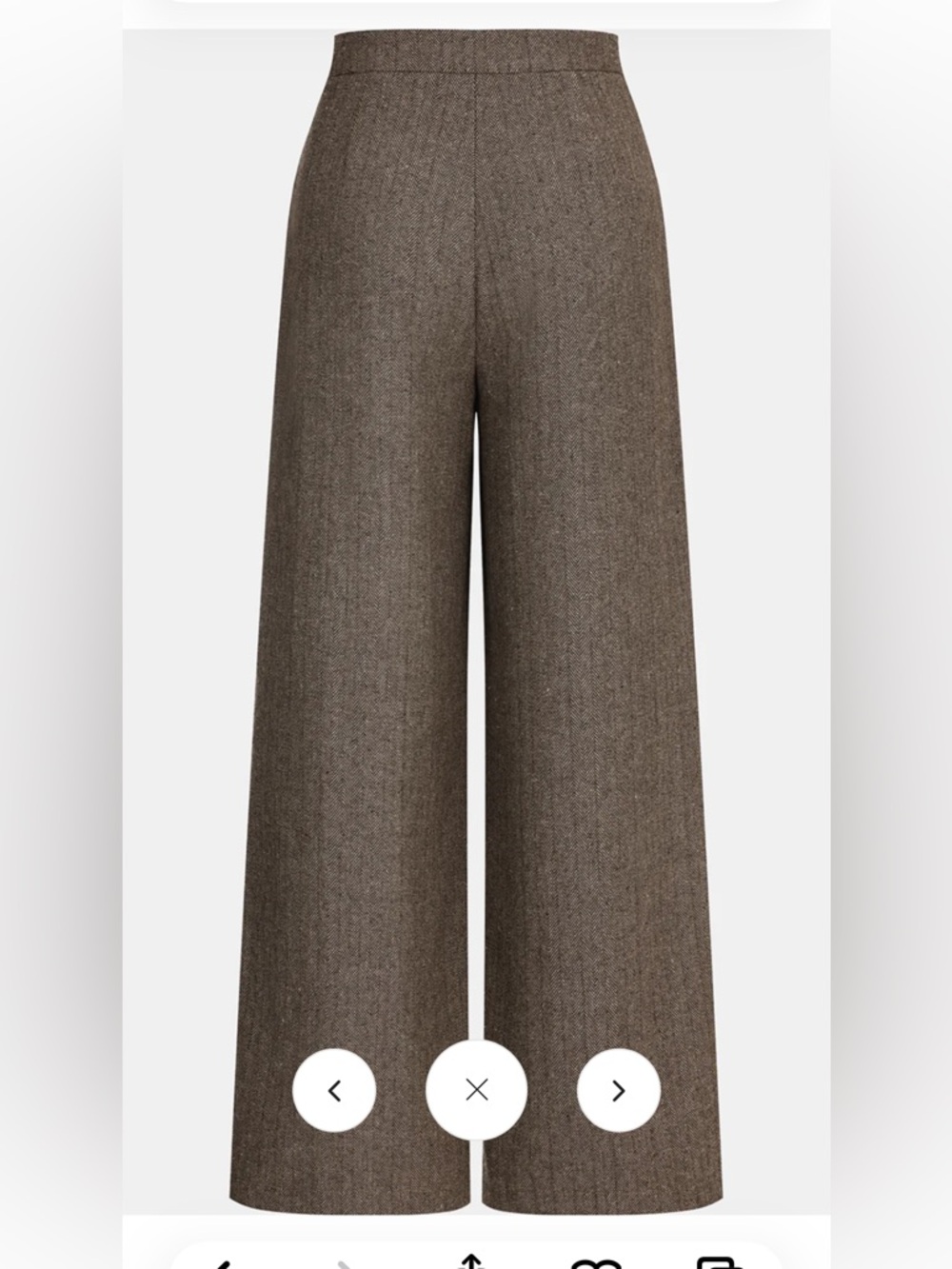 Commense Wide-Leg Herringbone Trousers — Brown - Picture 2 of 5